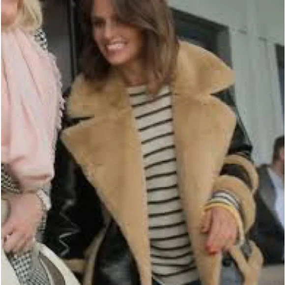 French Connection Black and Tan Teddy Jacket - Picture 8 of 8